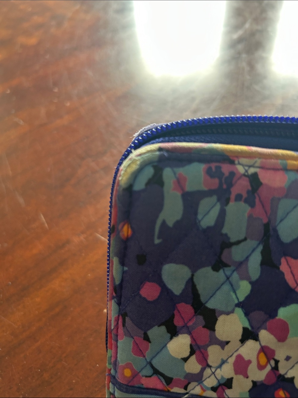 Vera Bradley Purple Multi Floral Quilted Zip Wallet - Picture 10 of 11